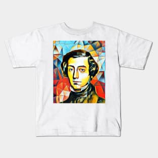 Alexis de Tocqueville Abstract Portrait | Alexis de Tocqueville Artwork 2 Kids T-Shirt
